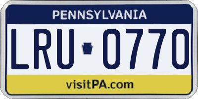 PA license plate LRU0770