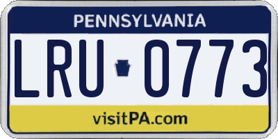 PA license plate LRU0773