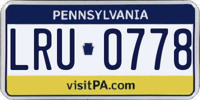 PA license plate LRU0778