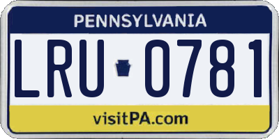 PA license plate LRU0781