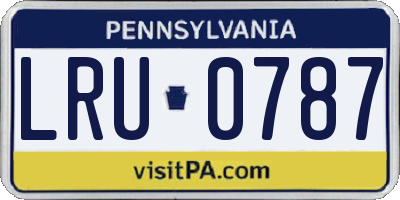 PA license plate LRU0787