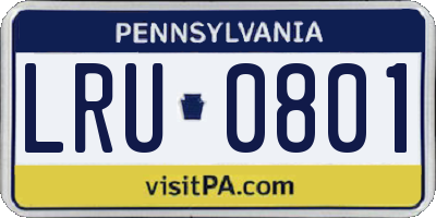 PA license plate LRU0801