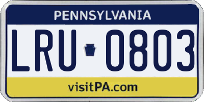 PA license plate LRU0803