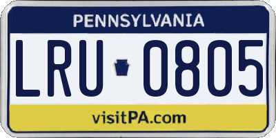 PA license plate LRU0805