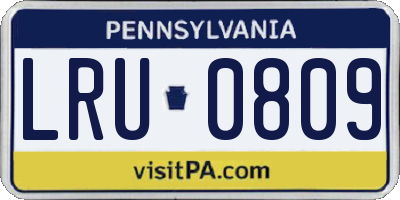 PA license plate LRU0809