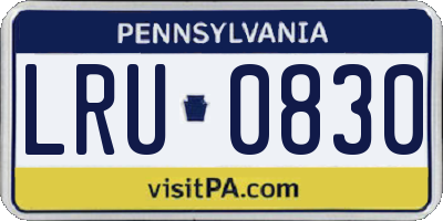 PA license plate LRU0830