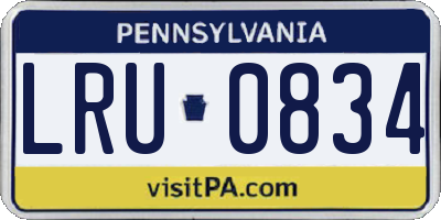 PA license plate LRU0834