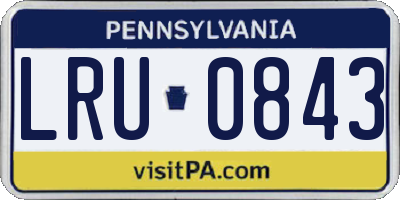 PA license plate LRU0843