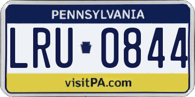 PA license plate LRU0844