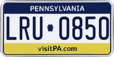 PA license plate LRU0850