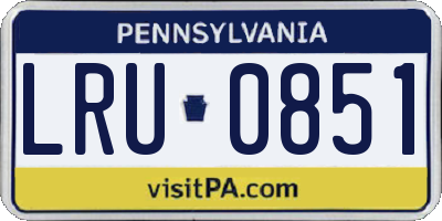 PA license plate LRU0851