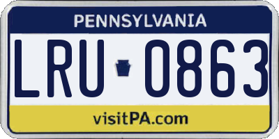 PA license plate LRU0863