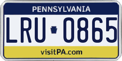 PA license plate LRU0865