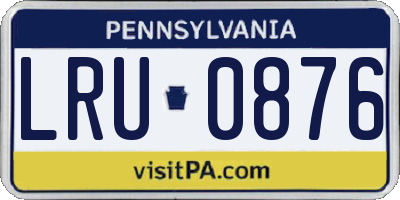 PA license plate LRU0876