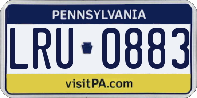 PA license plate LRU0883
