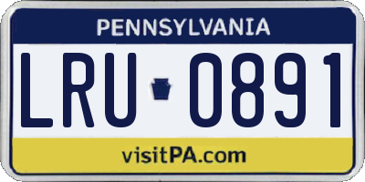 PA license plate LRU0891