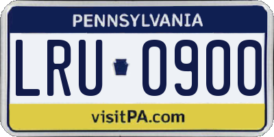 PA license plate LRU0900