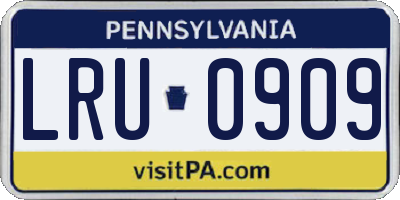 PA license plate LRU0909