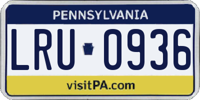 PA license plate LRU0936
