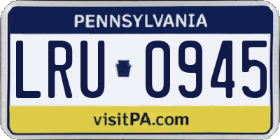 PA license plate LRU0945