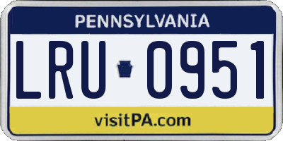 PA license plate LRU0951