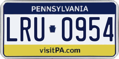 PA license plate LRU0954