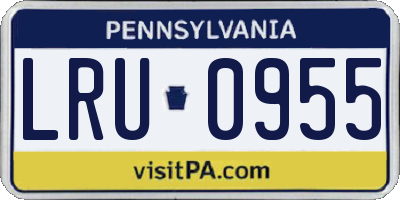 PA license plate LRU0955