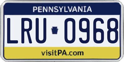 PA license plate LRU0968