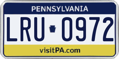 PA license plate LRU0972
