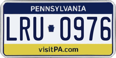 PA license plate LRU0976