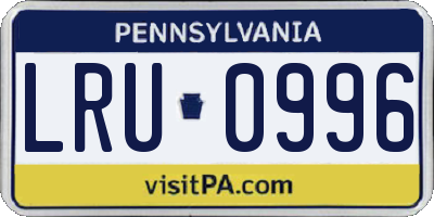 PA license plate LRU0996