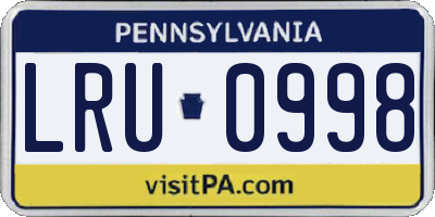 PA license plate LRU0998