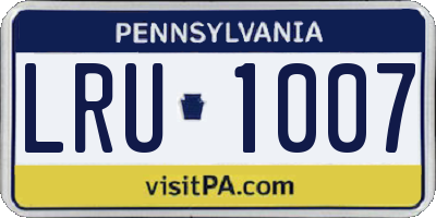PA license plate LRU1007