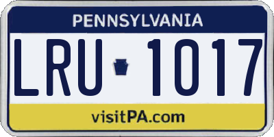 PA license plate LRU1017