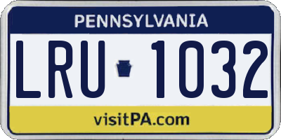PA license plate LRU1032