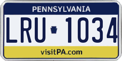 PA license plate LRU1034