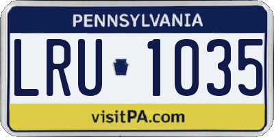 PA license plate LRU1035