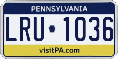 PA license plate LRU1036