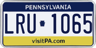 PA license plate LRU1065