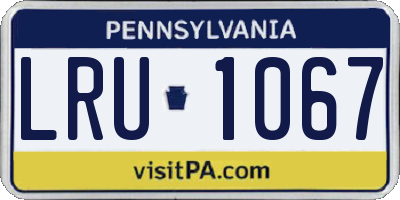 PA license plate LRU1067
