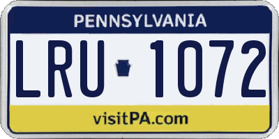 PA license plate LRU1072