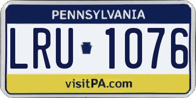 PA license plate LRU1076
