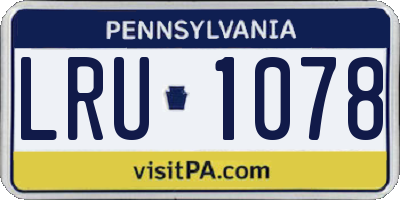 PA license plate LRU1078