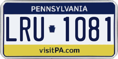 PA license plate LRU1081