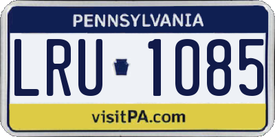 PA license plate LRU1085