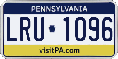 PA license plate LRU1096