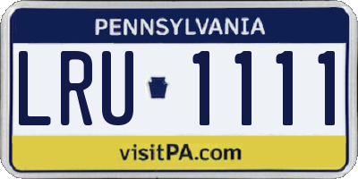 PA license plate LRU1111