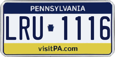 PA license plate LRU1116