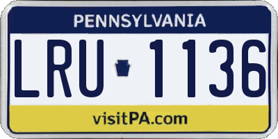 PA license plate LRU1136