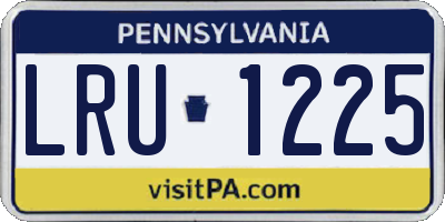 PA license plate LRU1225